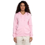 Jaqueta Feminina Nike com Capuz Sportswear Club FLC FZ ROSA CLARO