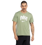 Camiseta Masculina Nike Manga Curta Dri-Fit Run DVN Mil VERDE/CINZA