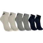 Kit de Meias Nike Cano Médio Sportswear Everyday Essential Ankle - Adulto - 3 Pares CINZA/AZUL