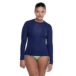 Camiseta Feminina Oxer Manga Longa UV 50+ AZUL ESCURO