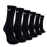 Kit de Meias Cano Alto Nike Everyday Lightweight Crew com 3 Pares - Adulto PRETO