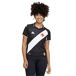 Camisa do Vasco da Gama I 23 Kappa Feminina Torcedor PRETO/BRANCO