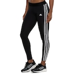 Calça Legging Feminina adidas 3 Stripes PRETO/BRANCO