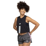 Camiseta Regata Cropped Feminina adidas Training Essentials COT PRETO/BRANCO