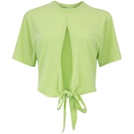 Blusa Cropped Feminina adidas Studio Yoga VERDE CLARO