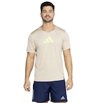 Camiseta Masculina adidas Manga Curta D4M Gráfica MARROM CLARO