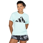 Camiseta adidas Run It Brand Love - Feminina Azul Claro/Preto