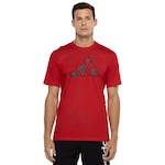 Camiseta Masculina adidas Logo Gráfica VERMELHO