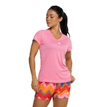 Camiseta Feminina adidas Manga Curta Essentials Minimal ROSA