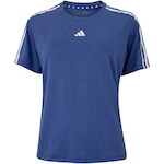 Camiseta Feminina adidas Manga Curta Essentials 3 Listras AZUL