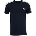 Camiseta Masculina adidas Manga Curta 3 Stripes AZUL ESC/BRANCO