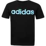 Camiseta Infantil adidas Manga Curta Logo Linear PRETO