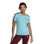 Camiseta adidas Essentials Slim - Feminina Azul Claro/Preto