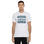 Camiseta Masculina adidas Manga Curta Doodle BRANCO/VERDE