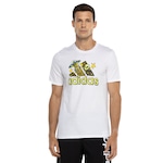 Camiseta Masculina adidas Manga Curta Doodle BRANCO/AMARELO