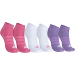 Kit de Meia adidas Cano Curto Sportswear - Adulto - 3 Pares ROSA/BRANCO