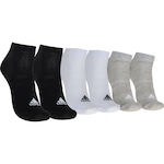 Kit de Meia adidas Cano Curto Sportswear - Adulto - 3 Pares CINZA CLA/BRANCO