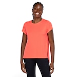 Camiseta Oxer Feminina Alongada Abertura Lateral LARANJA