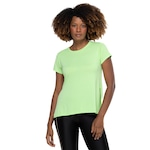 Camiseta Oxer Feminina Alongada Abertura Lateral VERDE CLARO