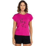 Camiseta Feminina Oxer Manga Curta Solar Estampada ROSA