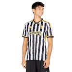 Camisa do Juventus I 23 adidas Masculina Torcedor PRETO/BRANCO