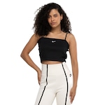 Camiseta Regata Cropped Feminina Nike Sportswear Essential Rib PRETO/BRANCO