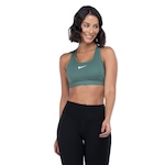 Top Fitness com Bojo Nike Média Sustentação Swoosh Sport VERDE ESCURO