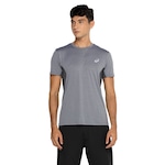 Camiseta Masculina ASICS Manga Curta Respirável de Secagem Rápida Refletiva Mescla MESCLA