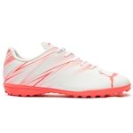 Chuteira Society Puma Attacanto Adulto BRANCO/ROSA