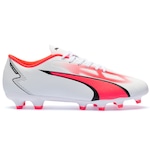 Chuteira de Campo Puma Ultra Play - Adulto Branco/Rosa Esc