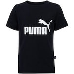 Camiseta Puma Feminina Essentials Logo G PRETO/BRANCO