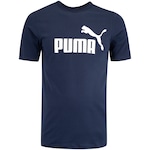 Camiseta Puma Masculina Manga Curta Essentials Logo Tee AZUL ESC/BRANCO