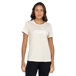 Camiseta Feminina Puma Manga Curta Essentials Logo Tee BEGE