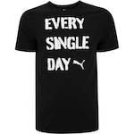 Camiseta Masculina Puma Training Slogan Tee PRETO