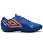 Chuteira Society Umbro Orbit - Júnior AZUL/LARANJA