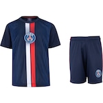 Kit de Uniforme PSG Infantil Mini Craque Camiseta + Calção AZUL ESC/VERMELHO