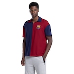 Camisa Polo do Barcelona Masculina Retrô AZUL ESC/VERMELHO