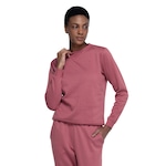 Blusa de Moletom Feminina Oxer Gola Careca Fleece ROSA