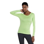 Camiseta Feminina Oxer Manga Longa Peach Touch VERDE CLARO