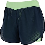 Short Feminino Oxer Duplo Laser Cut com Bermuda Interna AZUL ESC/VERDE CLA