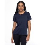 Camiseta Feminina Oxer Manga Curta Flat Respirável AZUL ESCURO