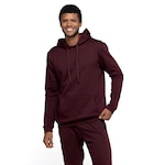 Blusa de Moletom Masculino Oxer com Capuz Canguru VINHO