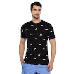 Camiseta Masculina Nike Sportswear Tee Club Aop PRETO