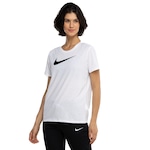 Camiseta Feminina Nike Manga Curta Dri-Fit Swoosh BRANCO/PRETO