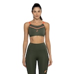 Top Fitness com Bojo Fixo ASICS Alta Sustentação Manta VERDE ESC/VERDE CLA