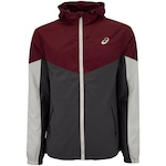 Jaqueta Masculina ASICS com Capuz Recortes VINHO/CINZA