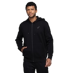 Jaqueta Masculina ASICS com Capuz Moletom Canguru com Fleece PRETO