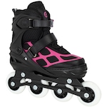 Patins Oxer First Wheels Ajustável Infantil PRETO/ROSA