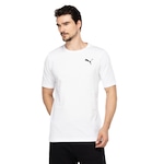 Camiseta Masculina Puma Manga Curta Essentials Small Cat Logo BRANCO