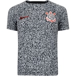 Camisa do Corinthians Nike Infantil Pré-Jogo Torcedor BRANCO/PRETO